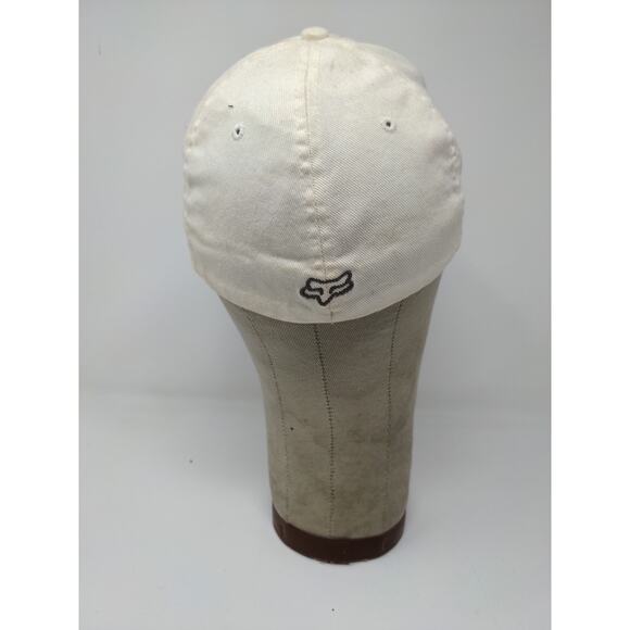 Fox Racing FlexFit Hat Embroidered Logo White SZ S/M Autographed Stains - Picture 7 of 11